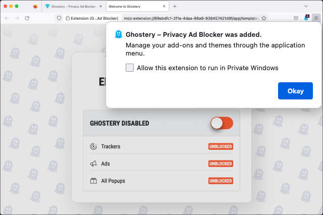 Installation confirmation 